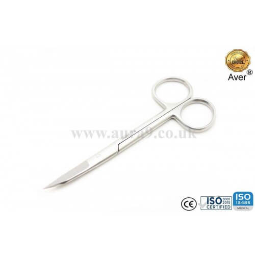 Stainless Steel Scissors, Gold Man Fox Saq Edge Curved 13 CM 